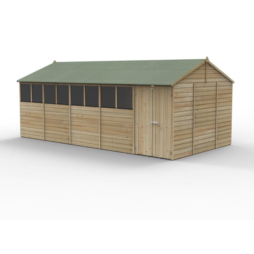 20 x 10 Beckwood Reverse Apex Shed with 8 Windows & Double Doors - Image 2