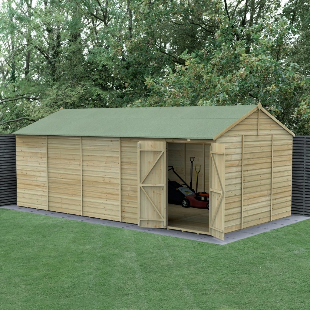 20 x 10 Beckwood Reverse Apex Shed with Double Doors (Windowless)