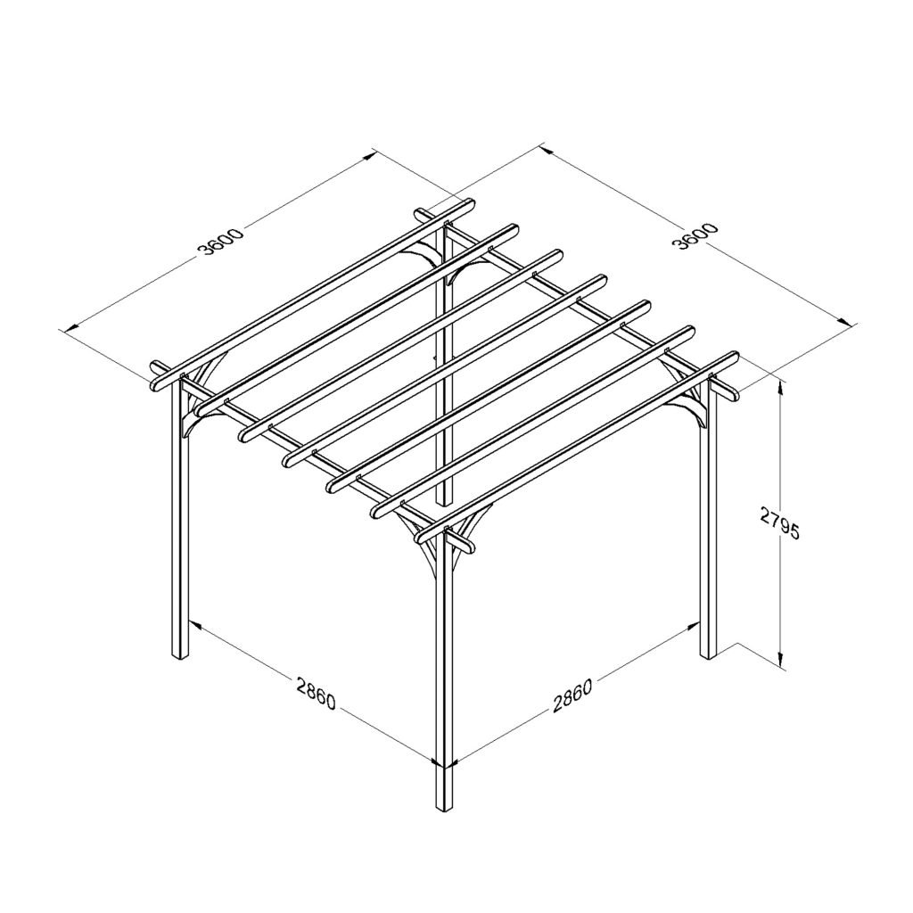 Ultima 3.6 x 3.6m Garden Pergola - Image 3