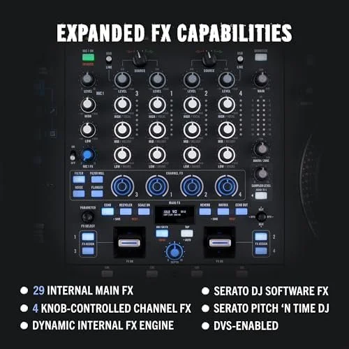 Rane PERFORMER 4-Channel Motorized DJ Controller, 7″ Platters with Displays, Precisions Feel Faders, Stem Split, Advanced FX, Serato DJ Pro Includeds - Image 7