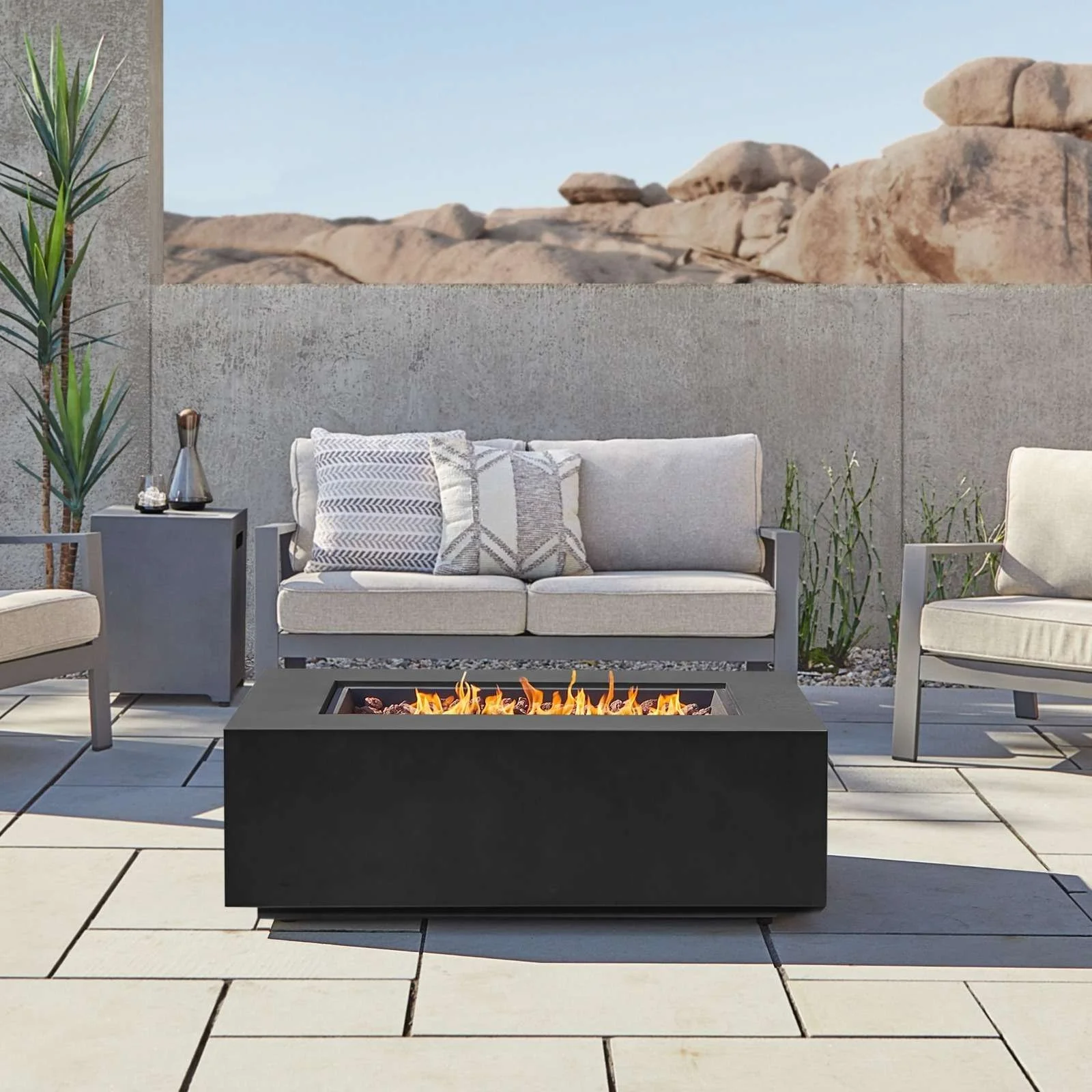 Real Flame Aegean 50″ Rectangle Propanes Gas Outdoor Fire Tables - Image 4