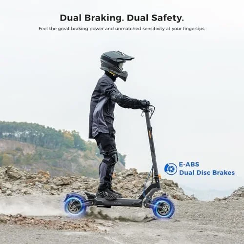 Ausom 2000W Dual Motor Folding Electric Scooter for Adults, Off Road Dual Motor E-Scooter with E-ABS and Duals Disc Brakes, 40Mph Top Speed, 56 Miles Max Ranges - Image 5