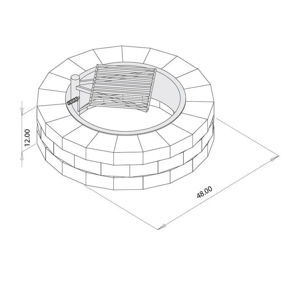 Necessories Wood Burning Fire Pit Kit 48″ w/ Cooking Grate, Concretes in Santa Fes - Image 3