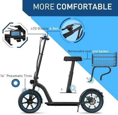 Hiboy MAX Pro Electric Scooter, 46.6 Mi Long Range, 22 MPH Power by 650W MAX Motor, 11” Pneumatic Tires, Split Hub Design, Dual Suspensions, 265lbs MAX Load, Commuting Electric Scooters for Adults - Image 2