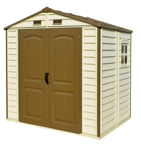 DuraMax 8ft x 6ft Storeall Vinyl Shed with Foundation Kit and window - Image 5