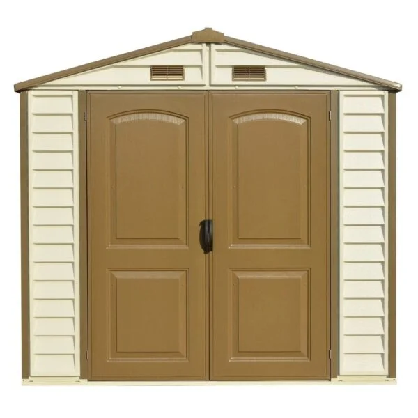 DuraMax 8ft x 6ft Storeall Vinyl Shed with Foundation Kit and window - Image 4