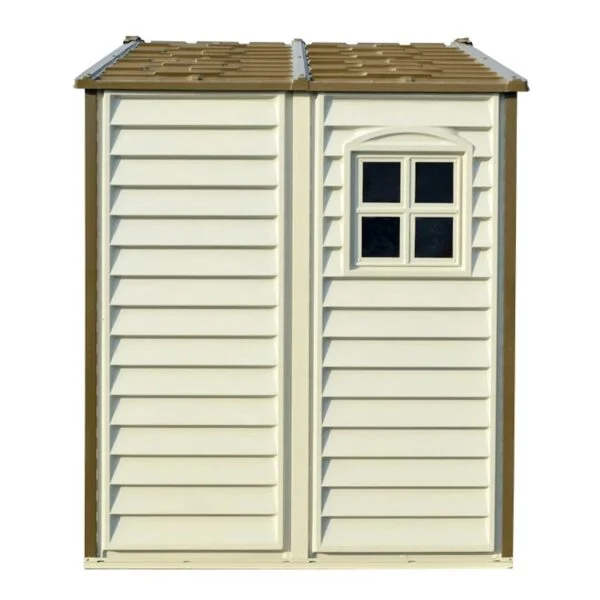 DuraMax 8ft x 6ft Storeall Vinyl Shed with Foundation Kit and window - Image 3