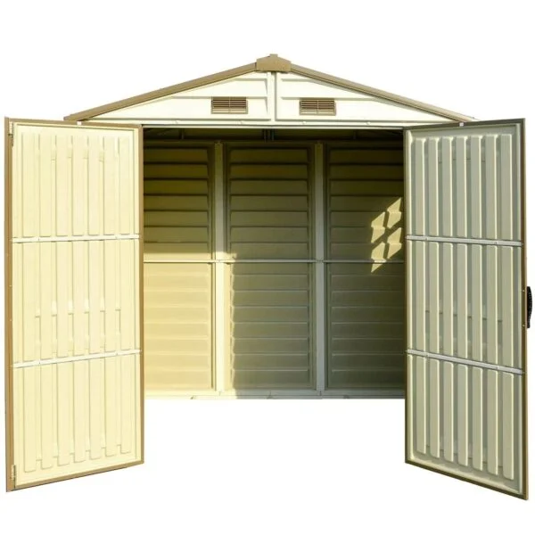 DuraMax 8ft x 6ft Storeall Vinyl Shed with Foundation Kit and window - Image 2