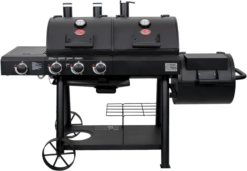 Char-Griller Texas Trio 3-Burner Dual Fuel Grills with Smoker - Image 4