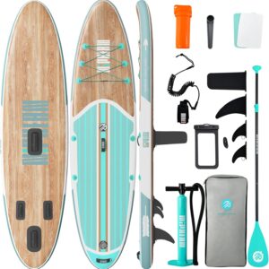 Niphean 10'6" Inflatable Stand Up Paddle Board – Anti-Slip EVA Deck with SUP Accessories