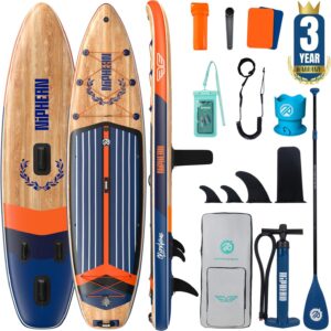 Niphean Extra Large Inflatable Paddle Board – 500 lb Capacity Family SUP with StabilTrac Fin & Accessories