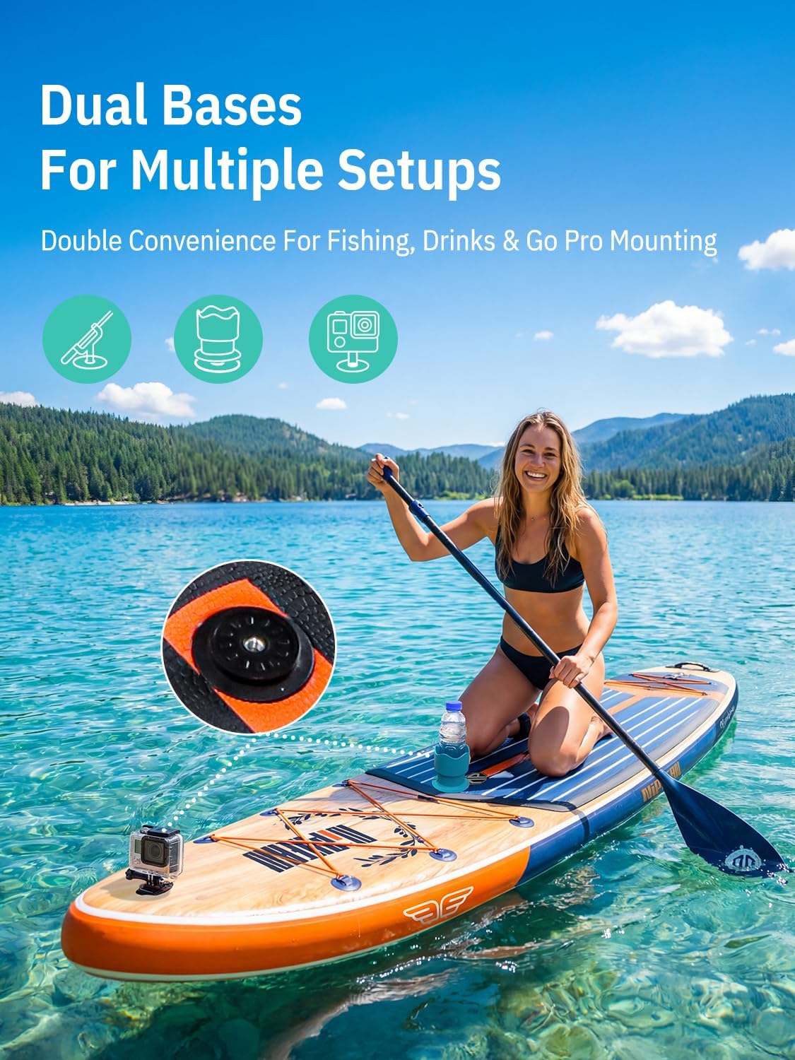 Niphean Extra Large Inflatable Paddle Board – 500 lb Capacity Family SUP with StabilTrac Fin & Accessories - Image 3