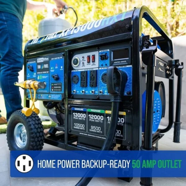 DuroMax XP13000HXT 13,000 Watt Electric Start Tri-Fuel Portable Generator w/ CO Alert - Image 4